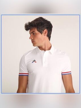 Le Coq Sportif Polo SS Presentation Tri N°1 Men's Polo Shirt • NWT •
